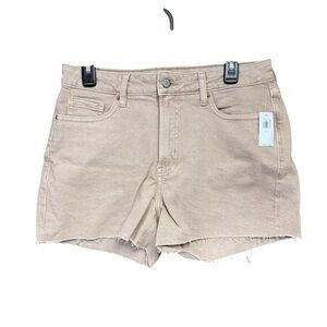 Old Navy NWT Tan Jean Shorts for Women SIZE 10 Frayed hem high rise OG straight